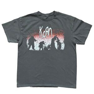 Vintage 2002 Korn Untouchables Tour T Shirt Band Tee Metal Gray Size L Y2K